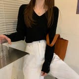 Vネックリブニット【韓国ファッション】 | Girly Doll | 詳細画像23 