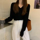 Vネックリブニット【韓国ファッション】 | Girly Doll | 詳細画像24 