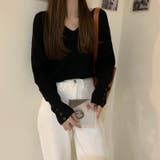 Vネックリブニット【韓国ファッション】 | Girly Doll | 詳細画像26 