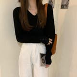 Vネックリブニット【韓国ファッション】 | Girly Doll | 詳細画像27 