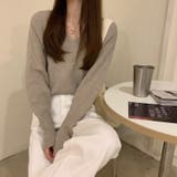 Vネックリブニット【韓国ファッション】 | Girly Doll | 詳細画像40 