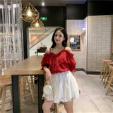 オープンショルダーフリルブラウス【韓国ファッション】 | Girly Doll | 詳細画像16 