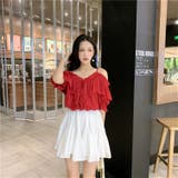 オープンショルダーフリルブラウス【韓国ファッション】 | Girly Doll | 詳細画像18 