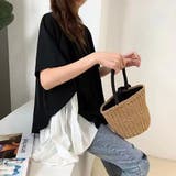 イレギュラーヘムプリーツシフォンドッキング半袖トップス【韓国ファッション】 | Doula Doula | 詳細画像2 
