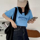 ラウンドネックパイピングカラーロゴプリントTシャツ【韓国ファッション】 | Girly Doll | 詳細画像4 