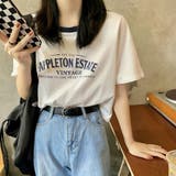 ホワイト | ラウンドネックパイピングカラーロゴプリントTシャツ【韓国ファッション】 | Girly Doll
