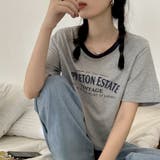 ラウンドネックパイピングカラーロゴプリントTシャツ【韓国ファッション】 | Girly Doll | 詳細画像7 