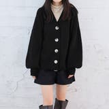 ブラック | ルーズニットカーディガン【韓国ファッション】 | Girly Doll