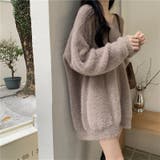 ブラウン | Vネックシャギーニットワンピース | Girly Doll