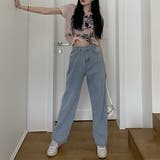 ハイウエストワイドデニムパンツ【韓国ファッション】【春夏新商品】 | Girly Doll | 詳細画像15 