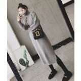 ライトグレー | ハイネックニットワンピース【韓国ファッション】 | Girly Doll