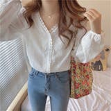 花刺繍レースシャツ【韓国ファッション】 | Doula Doula | 詳細画像4 