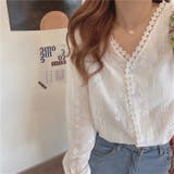 花刺繍レースシャツ【韓国ファッション】 | Doula Doula | 詳細画像10 