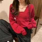 レッド | カシュクールニット【韓国ファッション】 | Girly Doll
