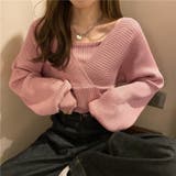 ピンク | カシュクールニット【韓国ファッション】 | Girly Doll
