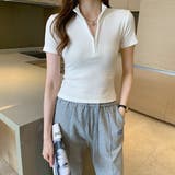 ハーフジップハーフカットトップス【韓国ファッション】 | Doula Doula | 詳細画像24