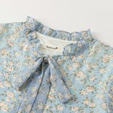 ボウタイリボンパフスリーブフリル半袖花柄シフォンブラウス【韓国ファッション】 | Doula Doula | 詳細画像17