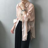 サイドリボンオーバーサイズシアーシャツ【韓国ファッション】 | Girly Doll | 詳細画像10