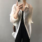 サイドリボンオーバーサイズシアーシャツ【韓国ファッション】 | Girly Doll | 詳細画像12