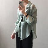 サイドリボンオーバーサイズシアーシャツ【韓国ファッション】 | Girly Doll | 詳細画像16