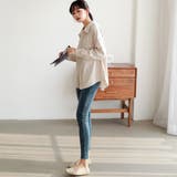 切り替えデザインドロップショルダーカジュアルシャツ【韓国ファッション】 | Girly Doll | 詳細画像3