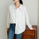 切り替えデザインドロップショルダーカジュアルシャツ【韓国ファッション】 | Girly Doll | 詳細画像13