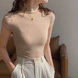 ボトルネックフレンチスリーブタイトリブカットトップス【韓国ファッション】 | Girly Doll | 詳細画像11