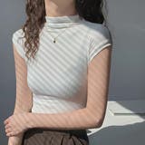 ボトルネックフレンチスリーブタイトリブカットトップス【韓国ファッション】 | Girly Doll | 詳細画像14