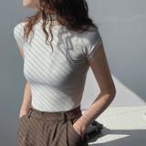 ボトルネックフレンチスリーブタイトリブカットトップス【韓国ファッション】 | Girly Doll | 詳細画像17