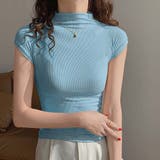 ボトルネックフレンチスリーブタイトリブカットトップス【韓国ファッション】 | Girly Doll | 詳細画像22