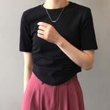 ラウンドネックサイドギャザー半袖Tシャツ【韓国ファッション】 | Doula Doula | 詳細画像6