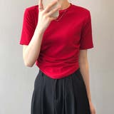 ラウンドネックサイドギャザー半袖Tシャツ【韓国ファッション】 | Doula Doula | 詳細画像9