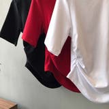 ラウンドネックサイドギャザー半袖Tシャツ【韓国ファッション】 | Doula Doula | 詳細画像12