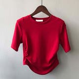 ラウンドネックサイドギャザー半袖Tシャツ【韓国ファッション】 | Doula Doula | 詳細画像15