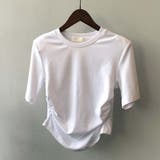 ラウンドネックサイドギャザー半袖Tシャツ【韓国ファッション】 | Doula Doula | 詳細画像20