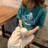 ラウンドネックルーズプリントTシャツ【韓国ファッション】 | Doula Doula | 詳細画像2