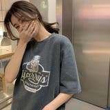 ラウンドネックルーズプリントTシャツ【韓国ファッション】 | Doula Doula | 詳細画像4