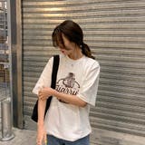 ラウンドネックルーズプリントTシャツ【韓国ファッション】 | Doula Doula | 詳細画像5