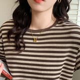 ラウンドネックボーダーTシャツ【韓国ファッション】 | Doula Doula | 詳細画像7