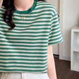 ラウンドネックボーダーTシャツ【韓国ファッション】 | Doula Doula | 詳細画像8