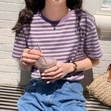 ラウンドネックボーダーTシャツ【韓国ファッション】 | Doula Doula | 詳細画像10