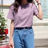 ラウンドネックボーダーTシャツ【韓国ファッション】 | Doula Doula | 詳細画像11