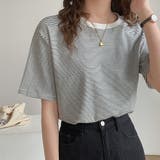 ラウンドネックカラーボーダーTシャツ【韓国ファッション】 | Doula Doula | 詳細画像16
