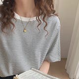 ラウンドネックカラーボーダーTシャツ【韓国ファッション】 | Doula Doula | 詳細画像20
