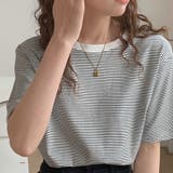 ラウンドネックカラーボーダーTシャツ【韓国ファッション】 | Doula Doula | 詳細画像21