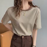 ラウンドネックカラーボーダーTシャツ【韓国ファッション】 | Doula Doula | 詳細画像27
