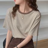 ラウンドネックカラーボーダーTシャツ【韓国ファッション】 | Doula Doula | 詳細画像29