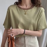 ラウンドネックカラーボーダーTシャツ【韓国ファッション】 | Doula Doula | 詳細画像34
