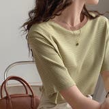 ラウンドネックカラーボーダーTシャツ【韓国ファッション】 | Doula Doula | 詳細画像42