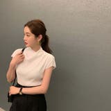 ボトルネックフレンチスリーブプリーツトップス【韓国ファッション】 | Doula Doula | 詳細画像10 